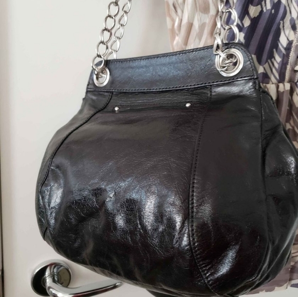 Black Genuine Leather Satchel Bag  B Makousky Davon with a Convertable Strap - Picture 3 of 7